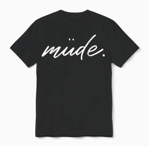 Tired Sleep Shirt Pyjamas Nightdress for Relaxing and Chilling T-Shirt, Black Unisex T-Shirt in Black