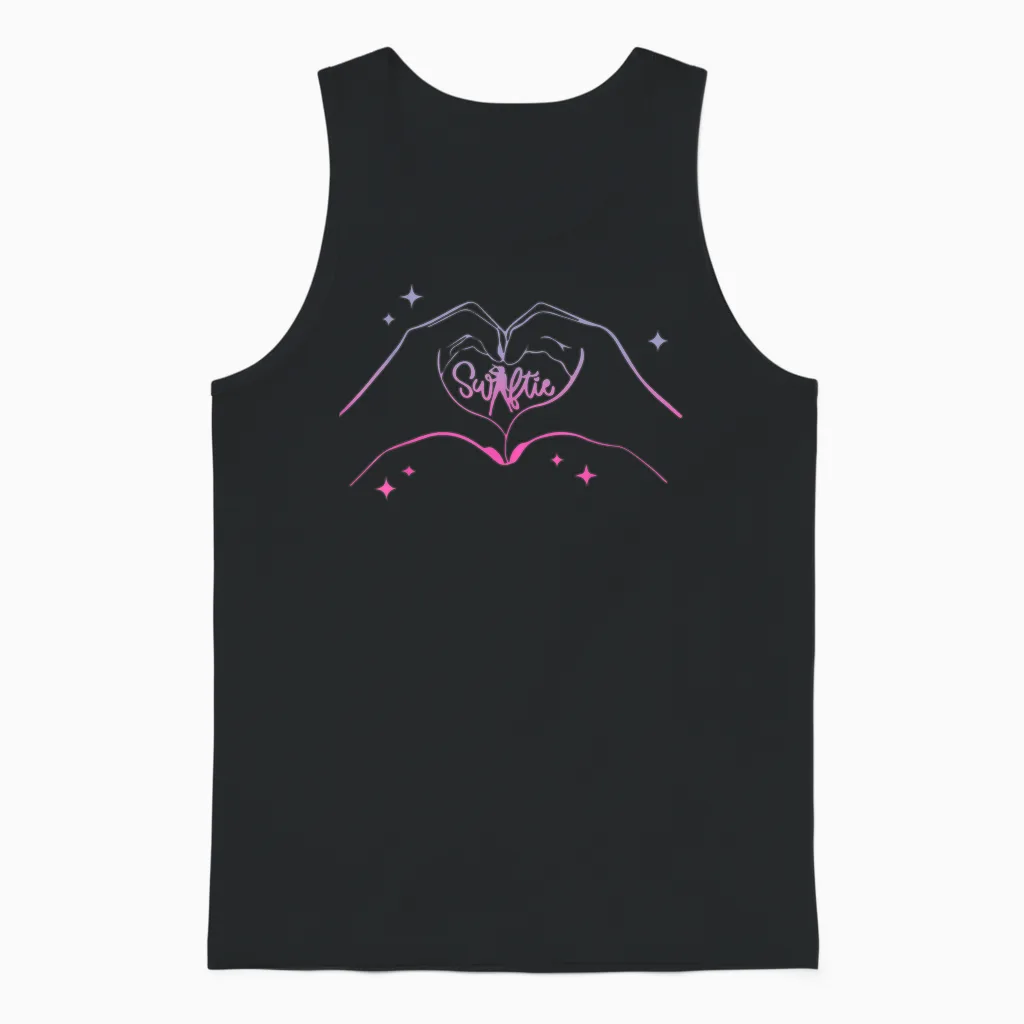 Heart Hands Taylor First Name Girl Vintage 70's 80's Unisex Tank Top in Black