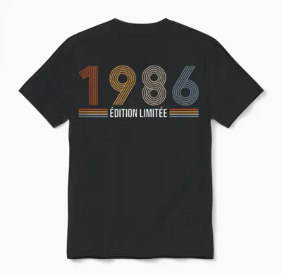 Vintage 1986 Limited Edition 39th Anniversary Retro 39 Years Unisex T-Shirt - Black
