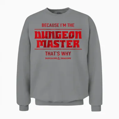 Dungeons & Dragons Because I'm the Dungeon Master Short Sleeve Unisex Sweatshirt - Sport Grey