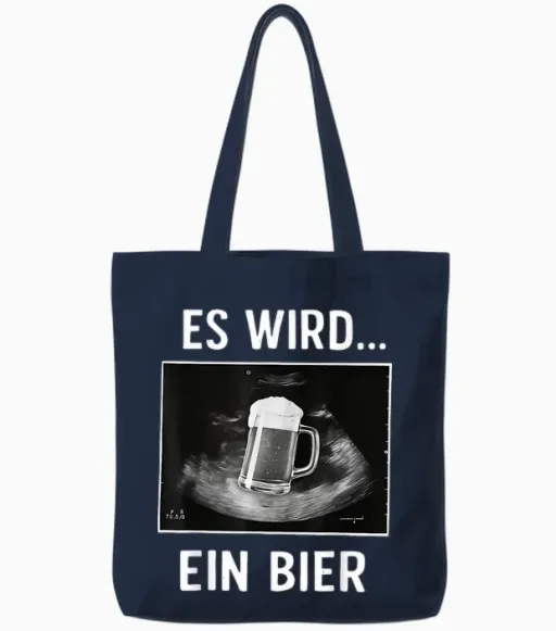 Es Wird Ein Bier Tote Bags - Navy