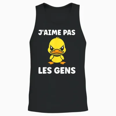 Funny Duck Cute Grunt Funny I Love Not People Unisex Tank Top - Black