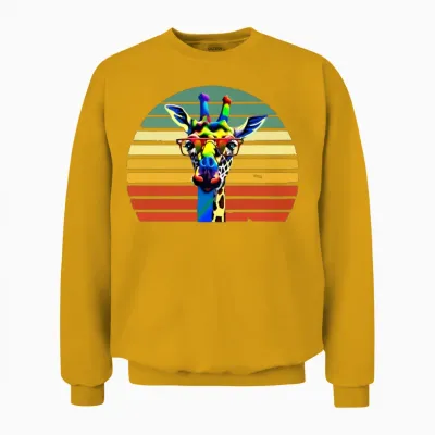 Giraffe Retro Colorful Unisex Sweatshirt - Gold