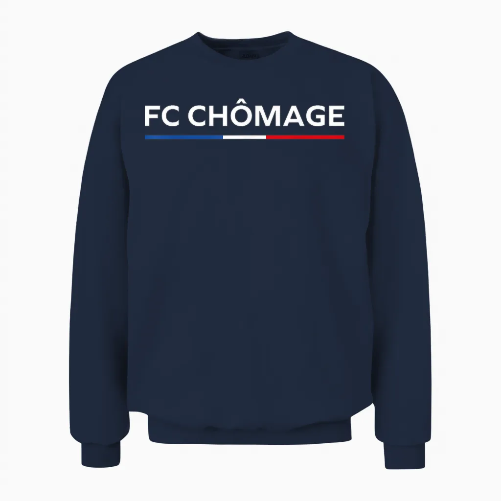 Funny Unemployed Fc Unemployment Unisex Sweatshirt in Navy