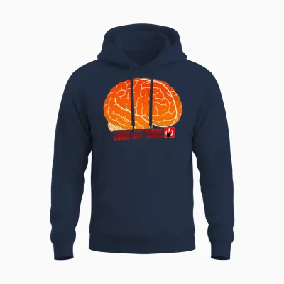 Brain Self Control Turn off Relax Work Mode On Unisex Hoodie - Navy