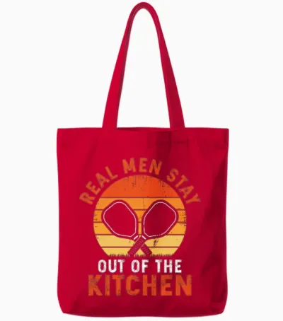 Real Men Stay Out of the Kitchen - Pickleball Tote Bags - Red