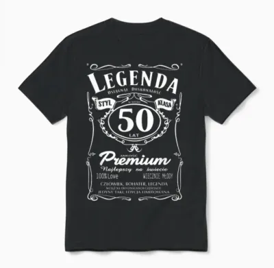 50 Urodziny 50 Lat Polska Koszulka Urodzinowa Prezent Polish Unisex T-Shirt - Black