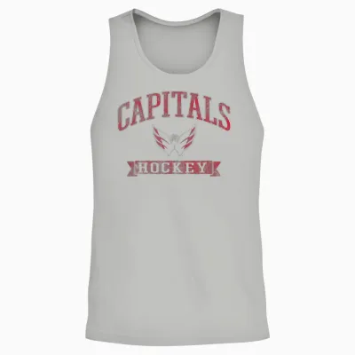 Washington Capitals Vintage Hockey Navy Officially Licensed Unisex Tank Top - Ash