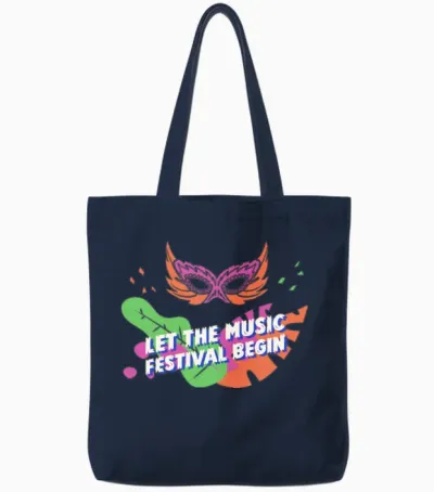 Let the Music Festival Begin Tote Bags - Navy