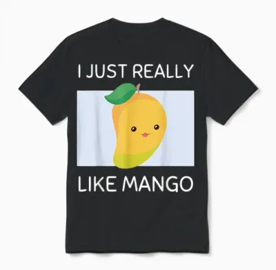 Niedlicher Kawaii-Mango-Liebhaber Mit Aufschrift "i Just Really Like Mango" Unisex T-Shirt - Black