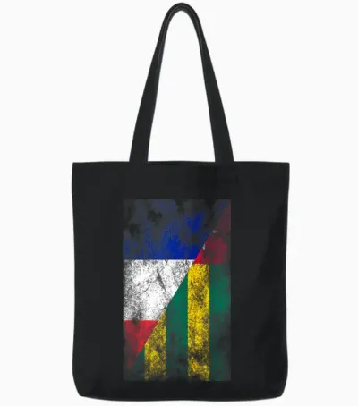 Flags France Togo - French Togolese T-Shirt, Black, S Tote Bags - Black