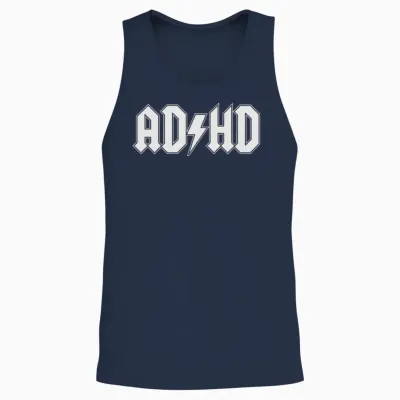 Adhd Funny Unisex Tank Top - Navy