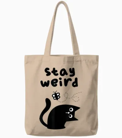 Bleib Komische Katze Tote Bags - Natural