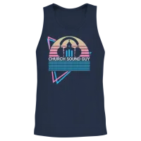 Church Sound Guy Retro Christian & Faith Unisex Tank Top - Navy – 2