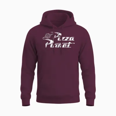Disney Pixar Toy Story Pizza Planet Left Chest Logo Unisex Hoodie - Maroon