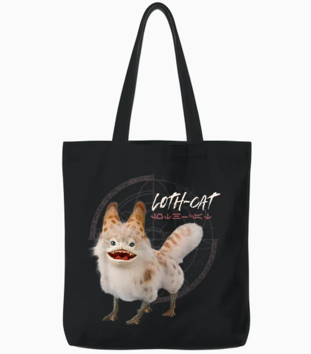 Star Wars Ahsoka Sabine's Loth-Cat Aurebesh Disney+ T-Shirt, Black Tote Bags in Black