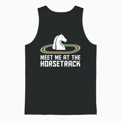 Meet Me at the Horse Track Horse Racing Unisex Tank Top - Black