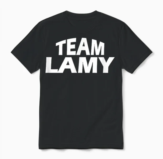 Funny Team Lamy T-Shirt, Black Unisex T-Shirt in Black