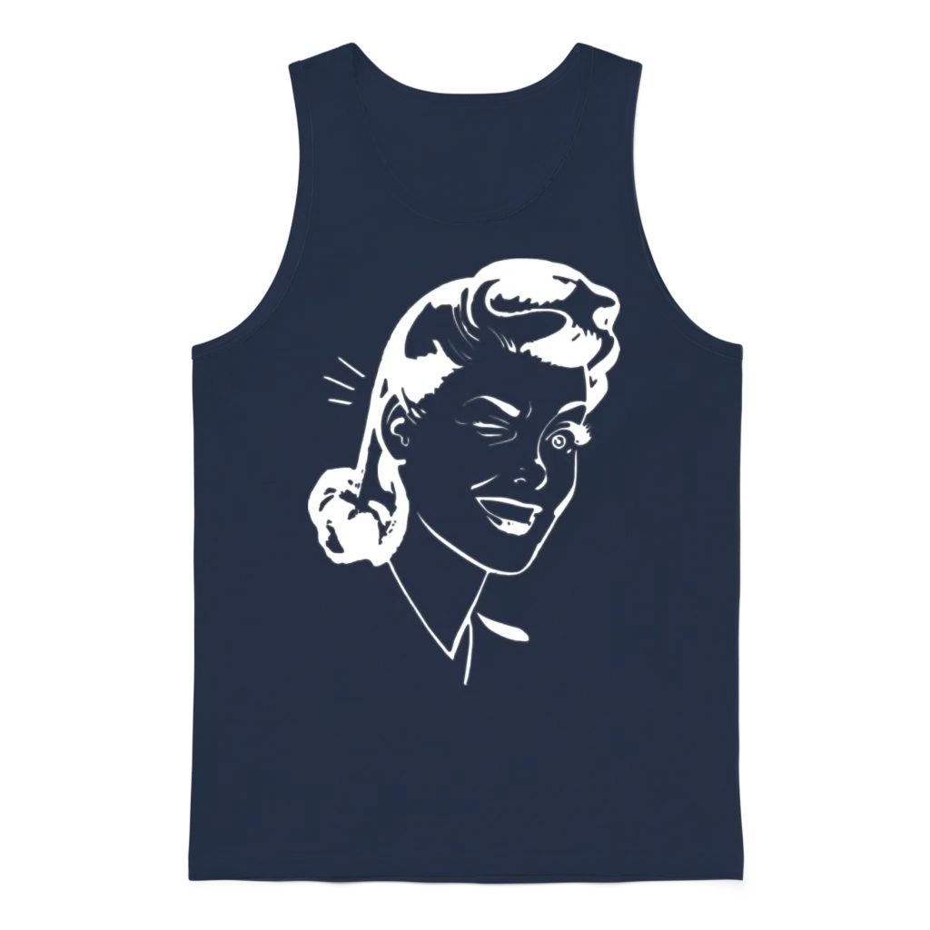 Retro Pop Art Unisex Tank Top - Navy