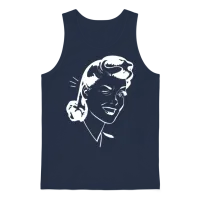 Retro Pop Art Unisex Tank Top - Navy – 1