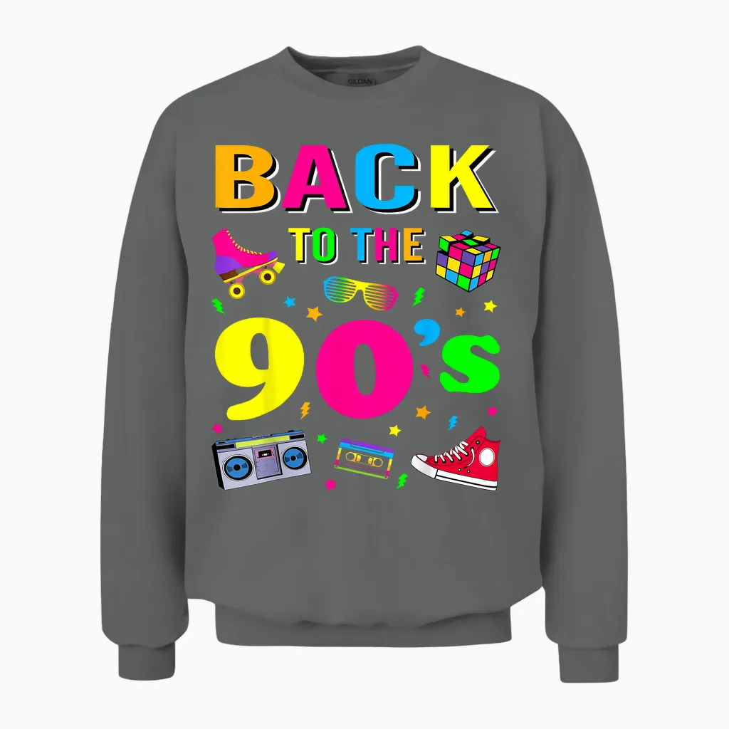 90s Retro Motto I Love 90's Unisex Sweatshirt in Graphite Heather
