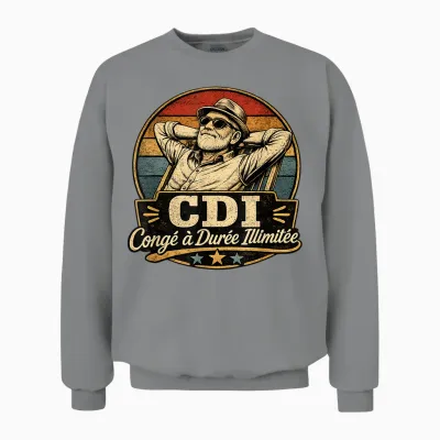 Cadeau Retraité Homme Original Humour Congé Durée Ilimitée Unisex Sweatshirt - Sport Grey