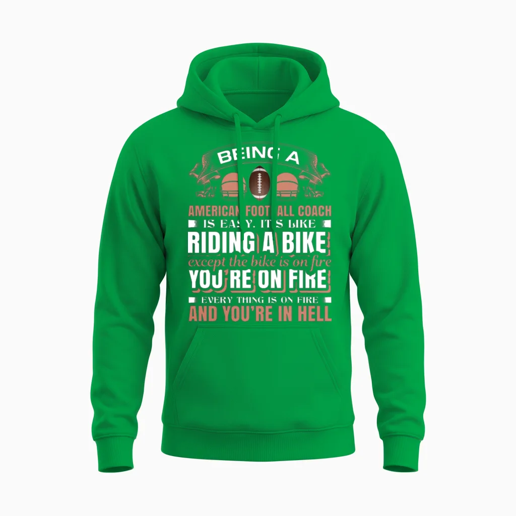 Custom American Football T-Shirt. Unisex Hoodie in Irish Green