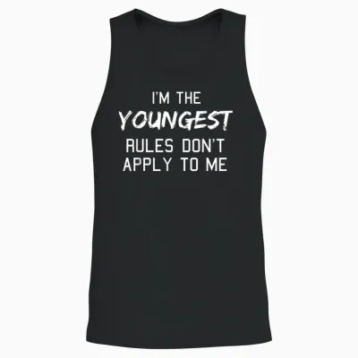 Youngest Child Shirt Rules Don't Apply to Me Siblings Unisex Tank Top - Black