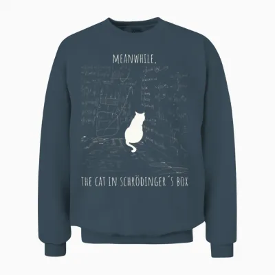 Schrödinger's Cat Math Teacher Humor Unisex Sweatshirt - Dark Heather