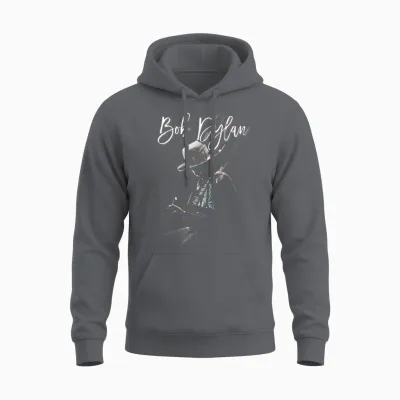 Bob Dylan Unreleased Black T-Shirt, Men's, Small, Short Sleeve, Classic Fit, Crew Neck, Imported Unisex Hoodie - Charcoal