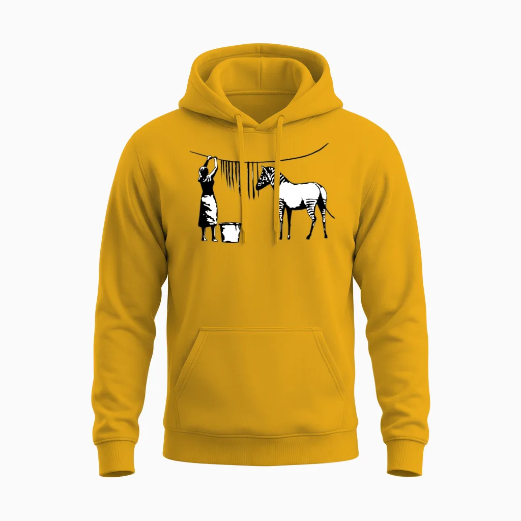 Funny Zebra Stripes Unisex Hoodie in Gold