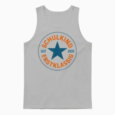 Schulkind 2026 Einschulung Stern Motiv Erstklassig Kinder Unisex Tank Top - Ash
