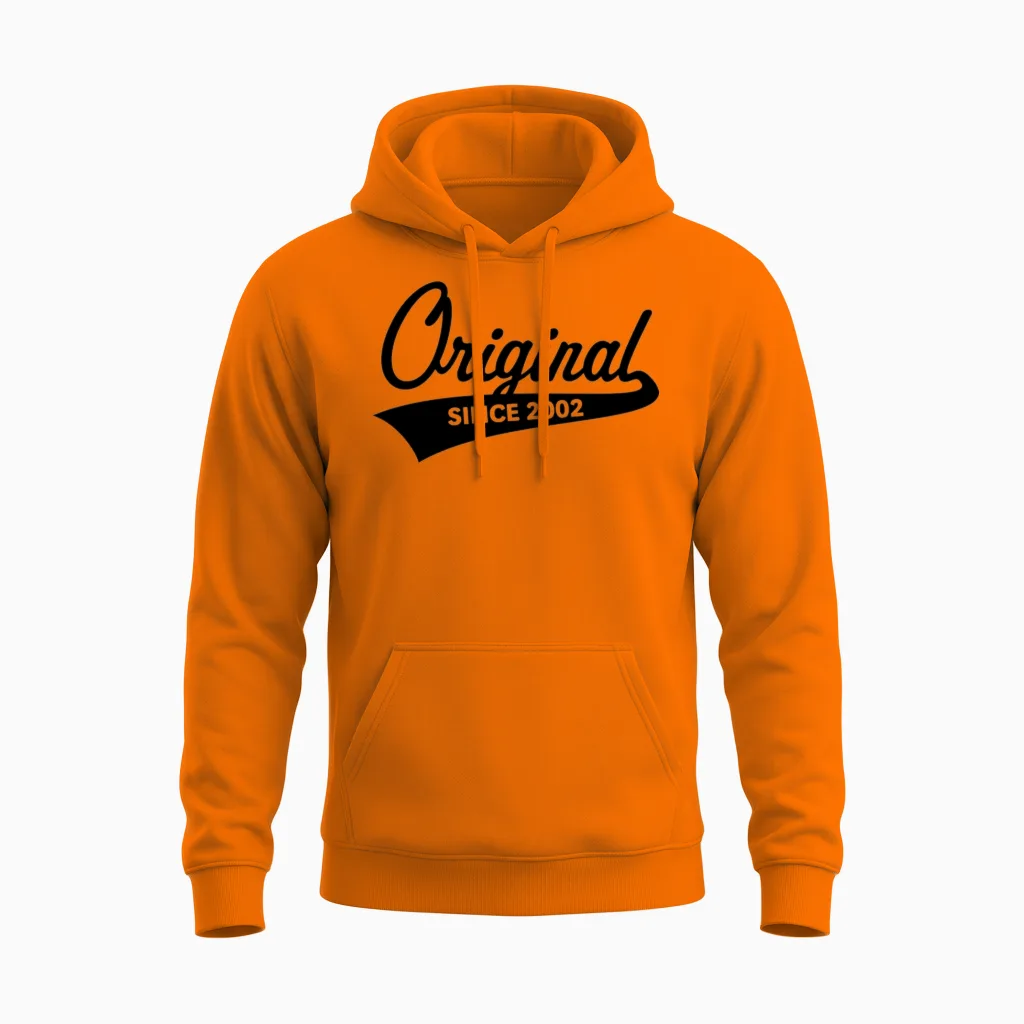Original Since 2002 (year of Birth, Birthday / B) Unisex Hoodie in Safety Orange