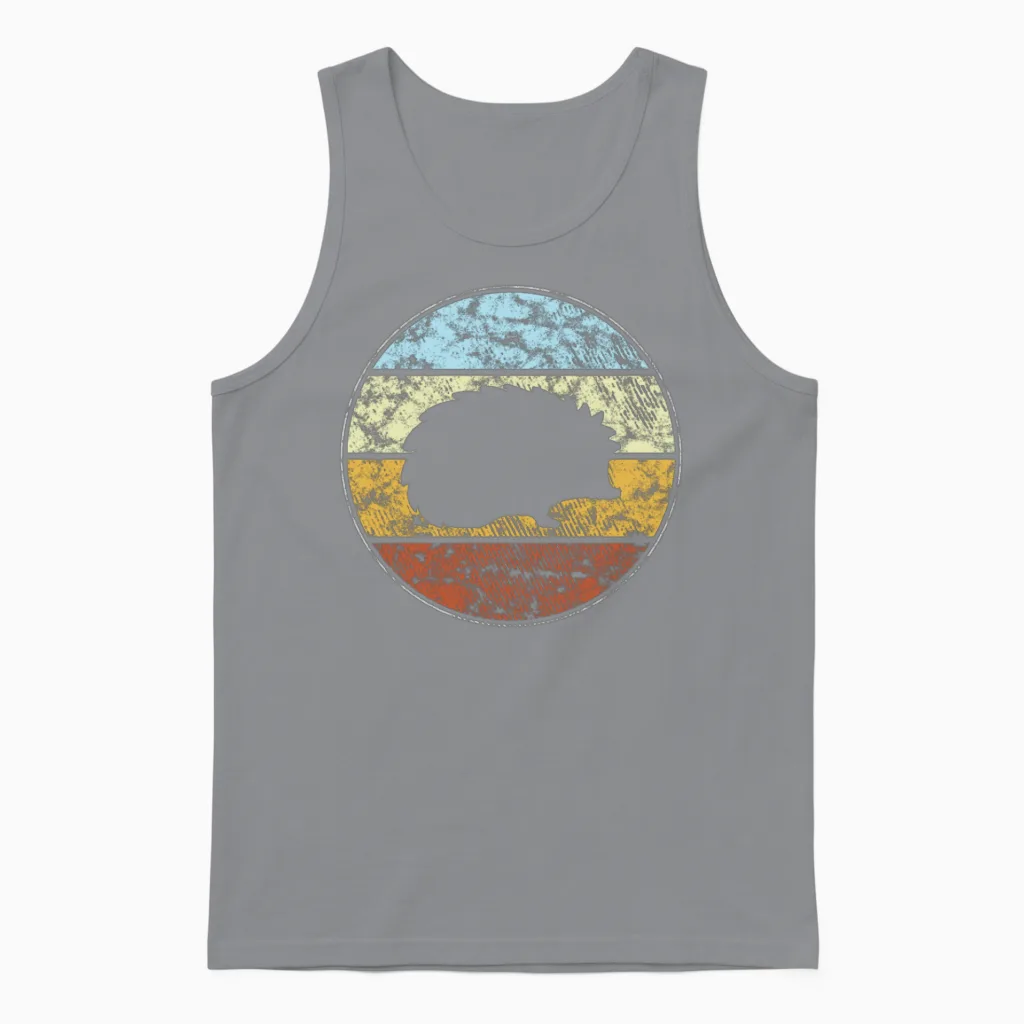 Hedgehog Retro Unisex Tank Top in Sport Grey