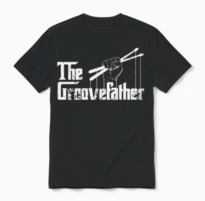 The Groovefather Drums Drumming Band Drumm Unisex T-Shirt in Black