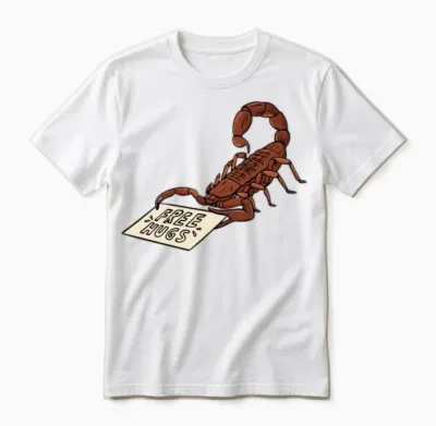 Free Hugs Scorpion Design for a Toxic Animal Lover Unisex T-Shirt - White