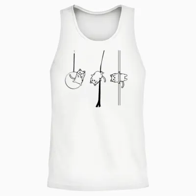 Circus Aerialist Cat Aerialist Yogi Dancer Aerial Unisex Tank Top - White