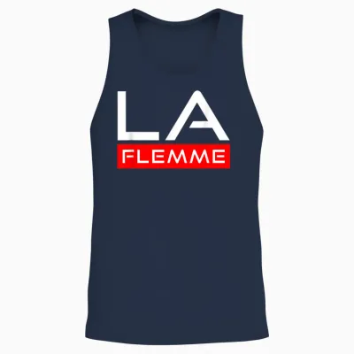 La Flemme Gift Man Woman Humour Original Birthday Unisex Tank Top - Navy