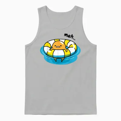 Gudetama Pool Float Unisex Tank Top - Ash