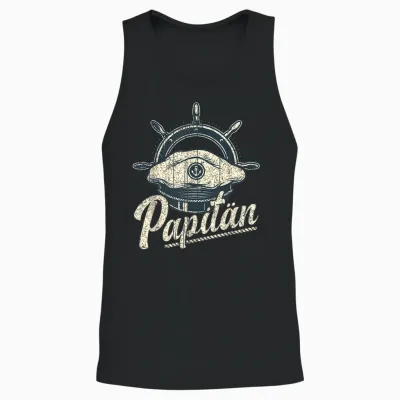 Vatertag, Papa Der Seemann, Nautisch, Vintage, Papitän Unisex Tank Top - Black