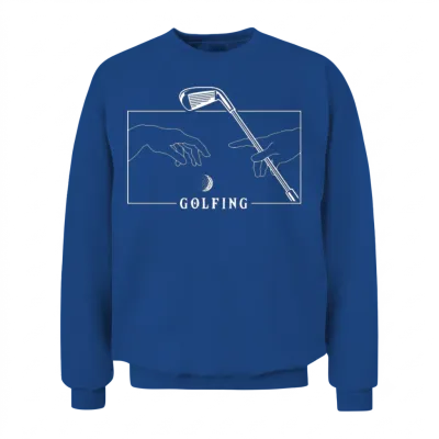 Michelangelo Creation of Adam Golfing Player Pro Unisex Sweatshirt - Royal