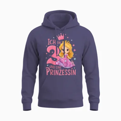 Kinder 3. Geburtstag 3 Jahre Mädchen Ich Bin 3 Und Eine Prinzessin Unisex Hoodie - Heather Sport Dark Navy