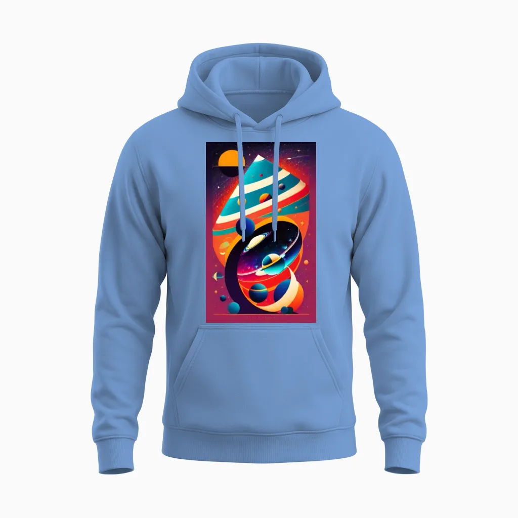 Retro Cosmonauts Unisex Hoodie in Carolina Blue