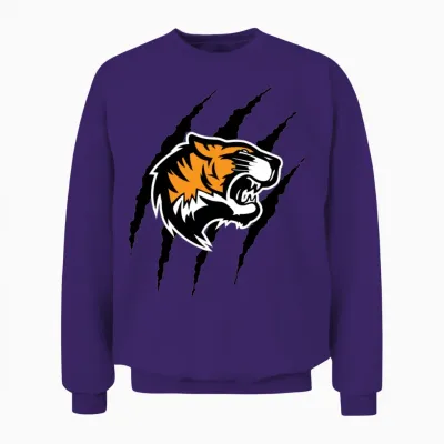 Tiger with Claw Marks Unisex Sweatshirt - Purple