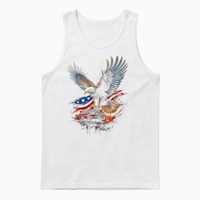 Camion De Pompier Aigle Patriotique Unisex Tank Top - White