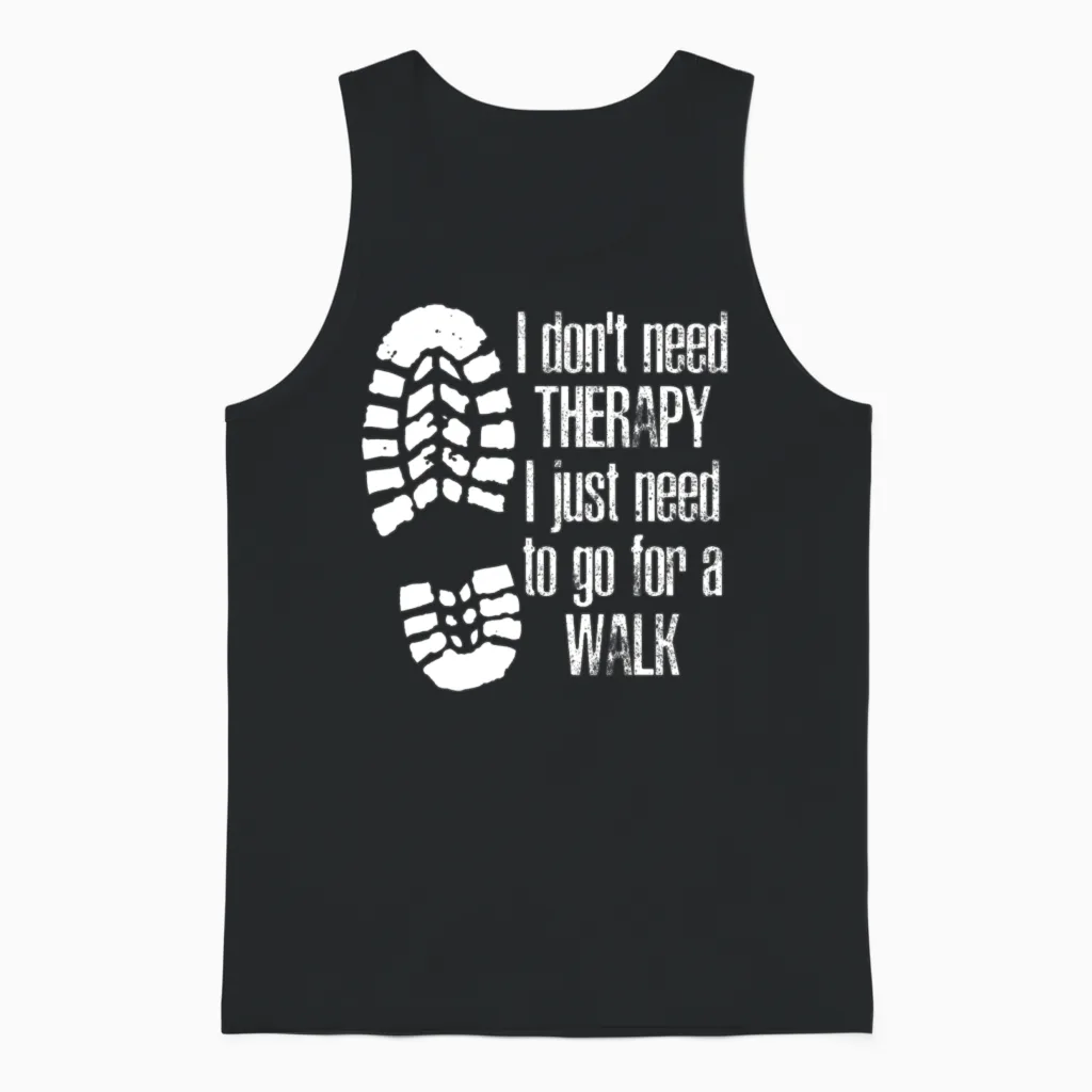Outdoor Hiking Walk Walking Hike Unisex Tank Top in Black