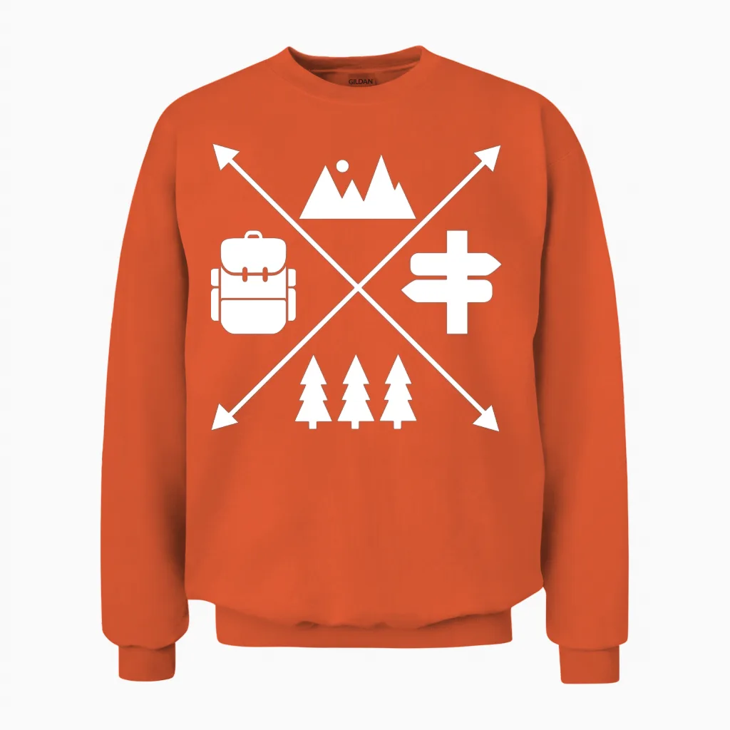 Hiking & Outdoors Unisex Sweatshirt in Orange