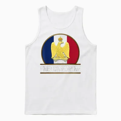 French Empire Flag Napoleon Bonaparte Wars T-Shirt, Black, S Unisex Tank Top - White