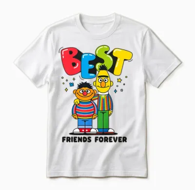 Children's Sesame Street Ernie and Bert Best Friends Forever Unisex T-Shirt - White