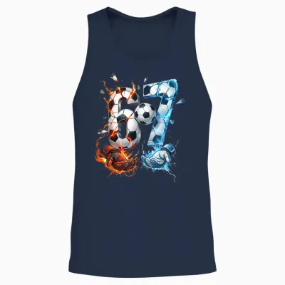 67 Fußball Sechs Sieben 6 7 Meme 67 Italian Brainrot Unisex Tank Top - Navy